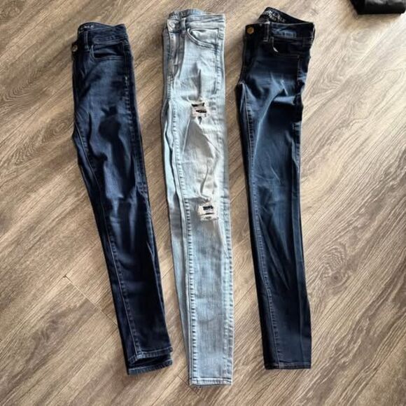 3 American Eagle Skinny Jeans- size 0 - Picture 2 of 2
